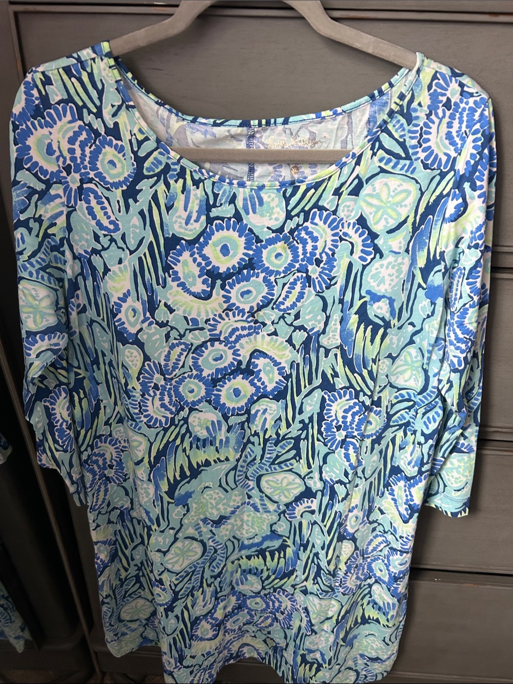 Lilly Pulitzer Blue Mint Floral Shift Dress